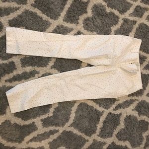 Black and white polka dot cropped pants